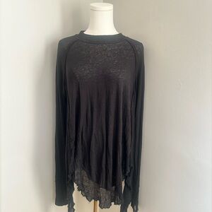 Free People We The Free Black Long Sleeve Top